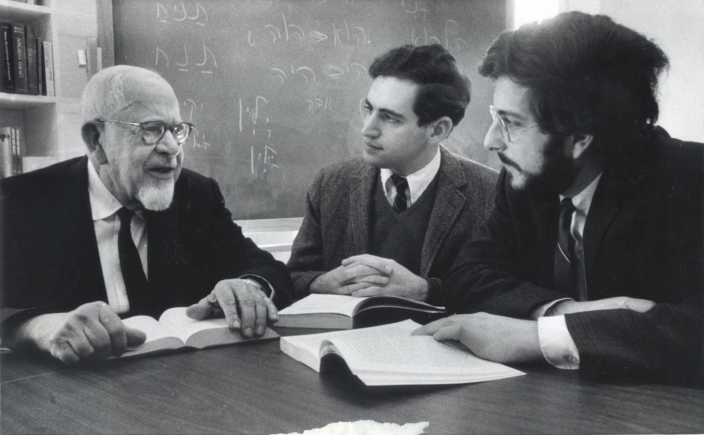 Rabbi Mordecai Kaplan with two students
