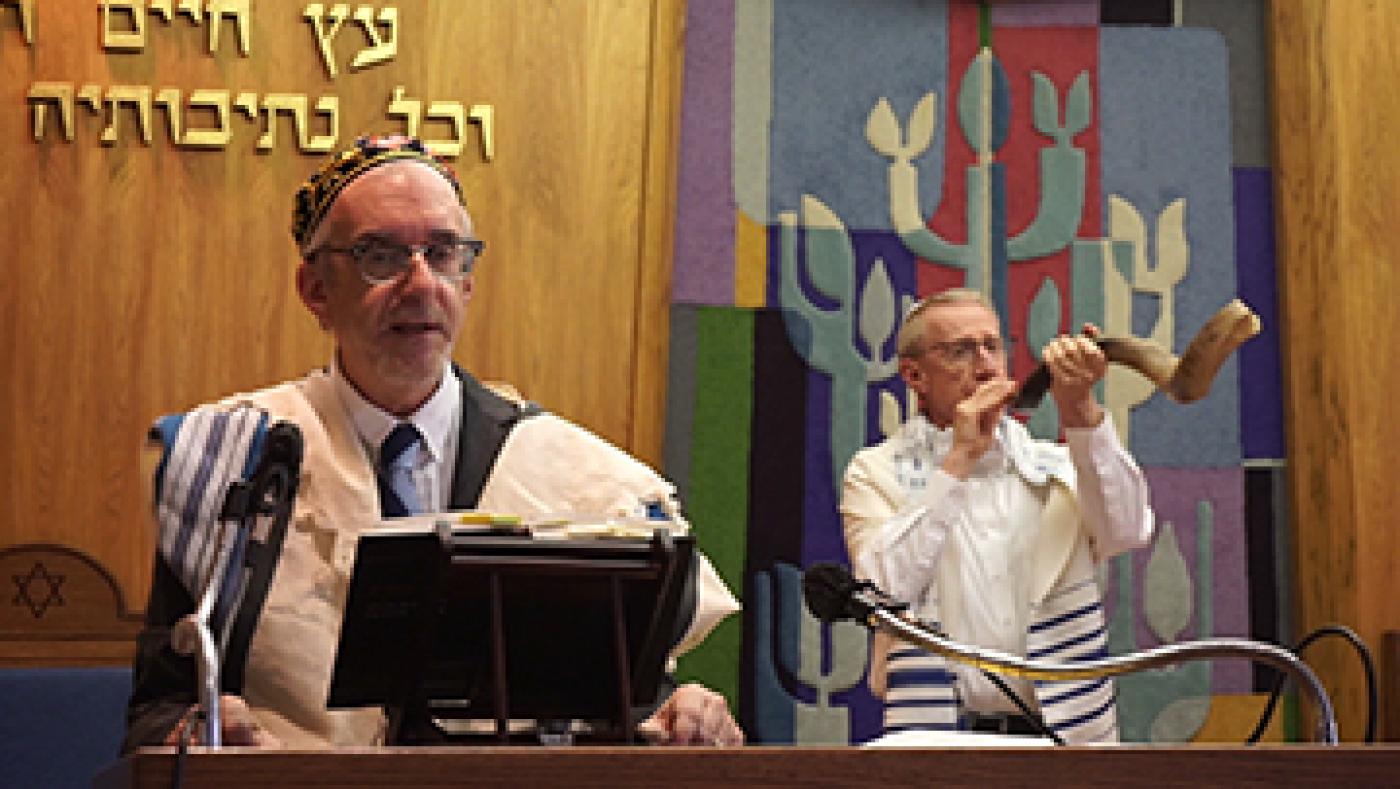 Rabbi Moti Rieber leads High Holiday services at Temple Beth Sholom in Topeka.