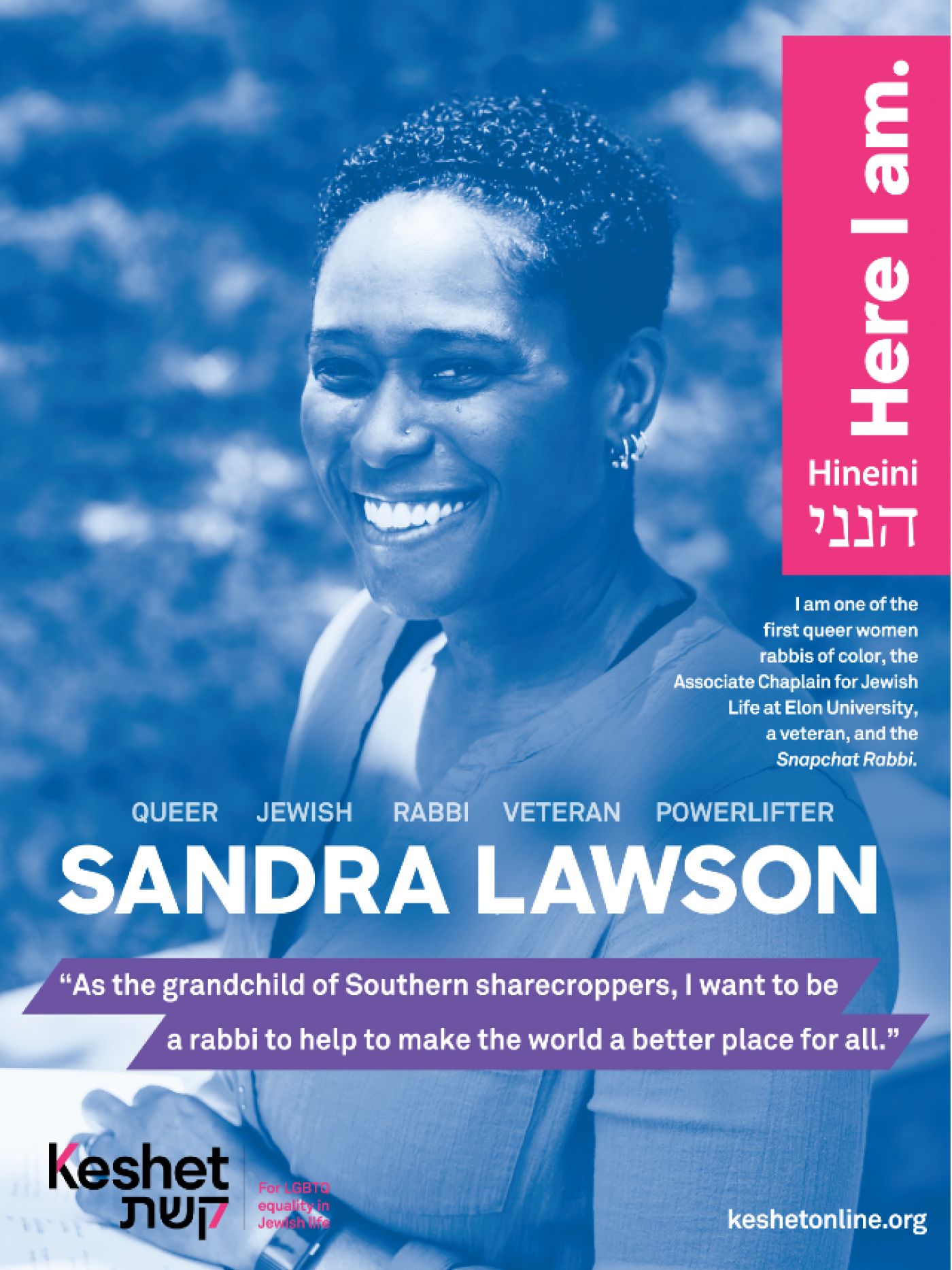 Rabbi Sandra Lawson - Keshet Poster